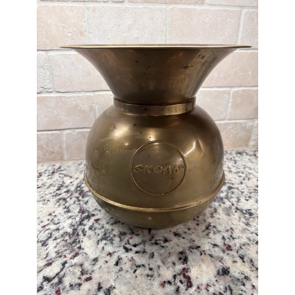 Vintage Shoal Brass‎ Spittoon 10" Cuspidor Tobaccaina Bar Decor Weighted Bottom